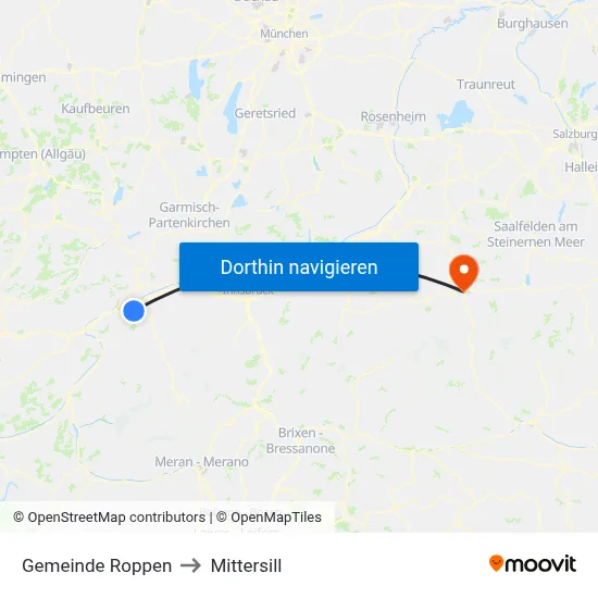 Gemeinde Roppen to Mittersill map