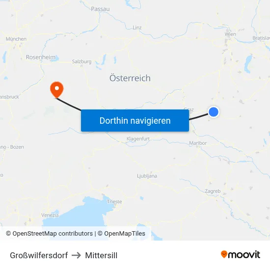 Großwilfersdorf to Mittersill map