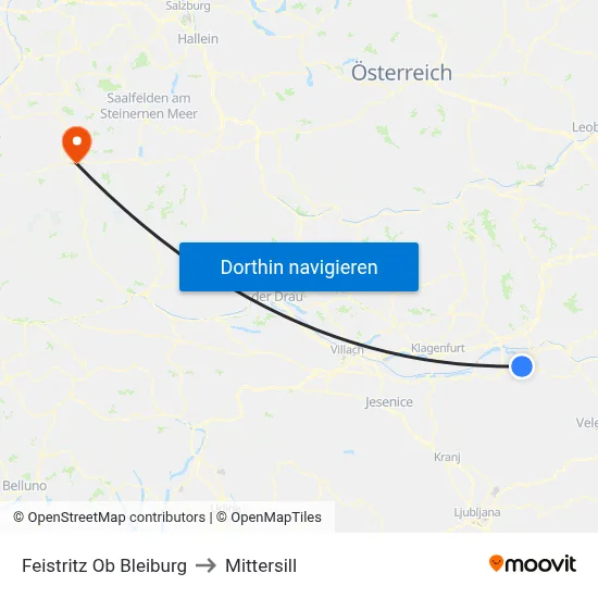 Feistritz Ob Bleiburg to Mittersill map