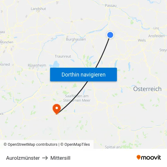 Aurolzmünster to Mittersill map