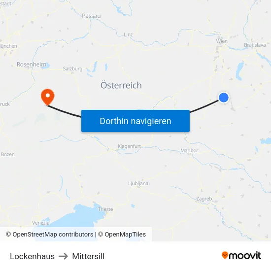 Lockenhaus to Mittersill map