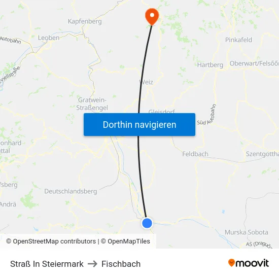 Straß In Steiermark to Fischbach map