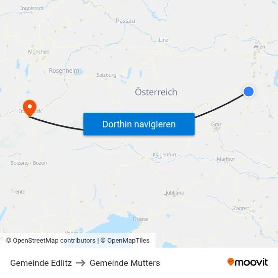 Gemeinde Edlitz to Gemeinde Mutters map