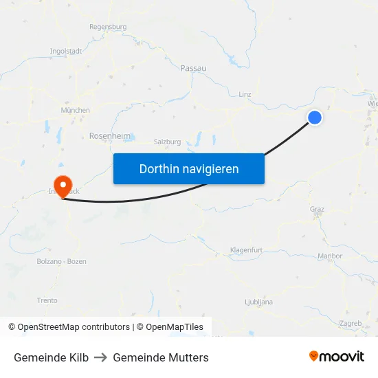 Gemeinde Kilb to Gemeinde Mutters map