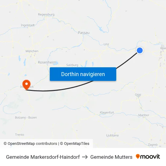 Gemeinde Markersdorf-Haindorf to Gemeinde Mutters map