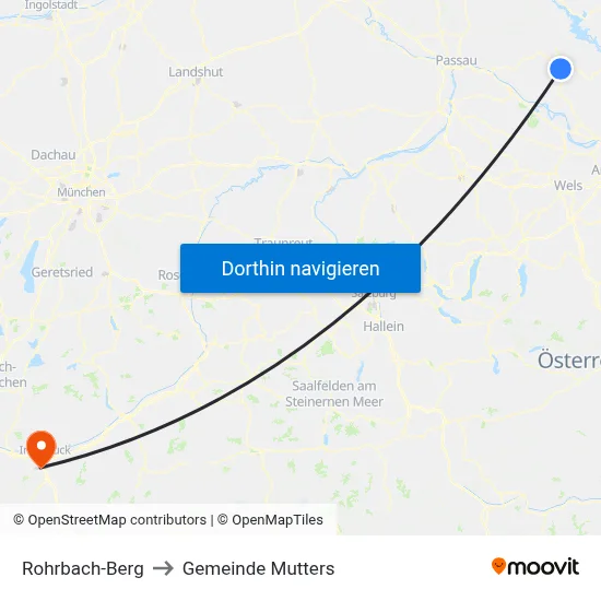 Rohrbach-Berg to Gemeinde Mutters map