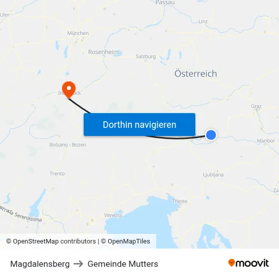Magdalensberg to Gemeinde Mutters map