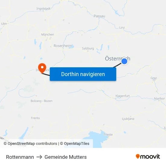 Rottenmann to Gemeinde Mutters map