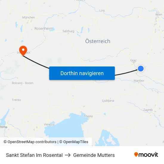 Sankt Stefan Im Rosental to Gemeinde Mutters map
