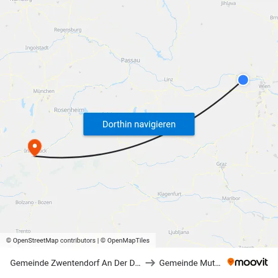 Gemeinde Zwentendorf An Der Donau to Gemeinde Mutters map