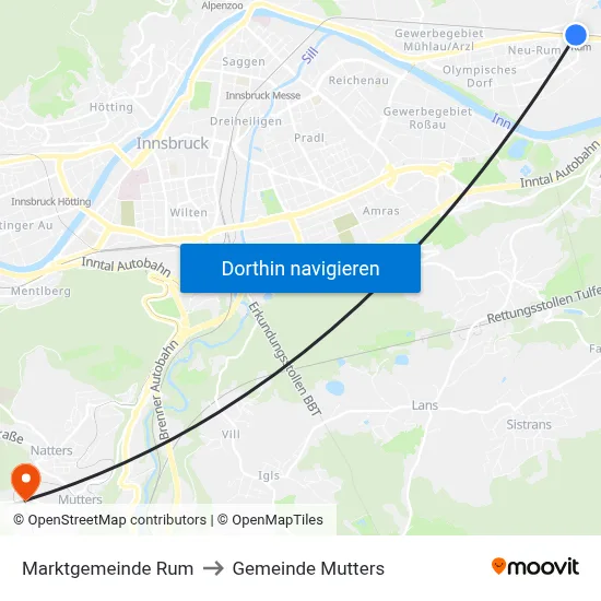 Marktgemeinde Rum to Gemeinde Mutters map