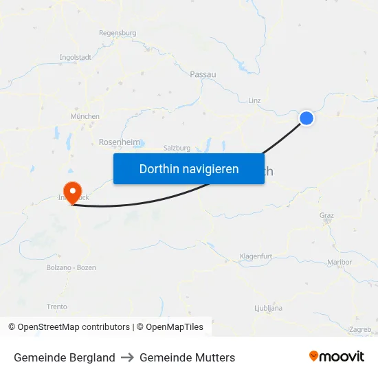 Gemeinde Bergland to Gemeinde Mutters map