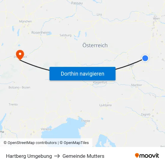 Hartberg Umgebung to Gemeinde Mutters map