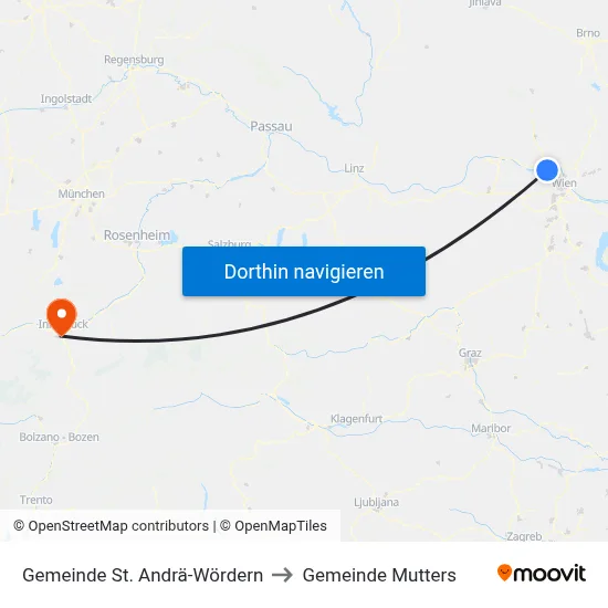 Gemeinde St. Andrä-Wördern to Gemeinde Mutters map