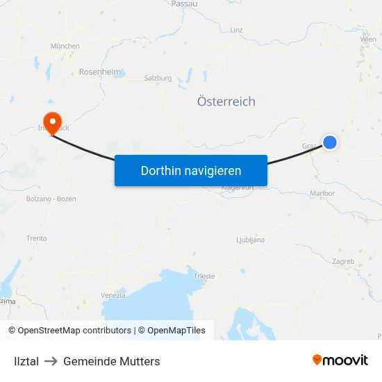 Ilztal to Gemeinde Mutters map