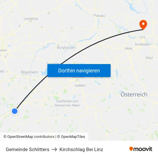 Gemeinde Schlitters to Kirchschlag Bei Linz map