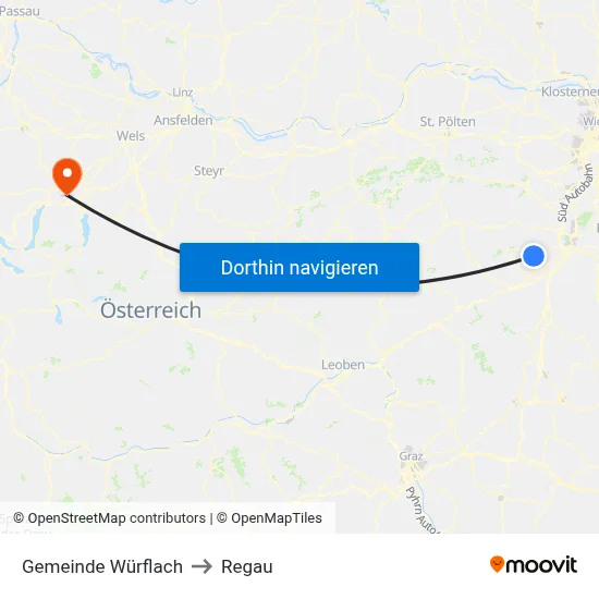 Gemeinde Würflach to Regau map