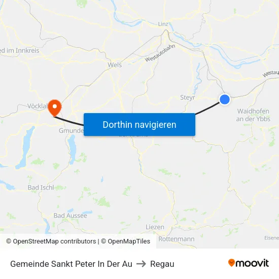 Gemeinde Sankt Peter In Der Au to Regau map