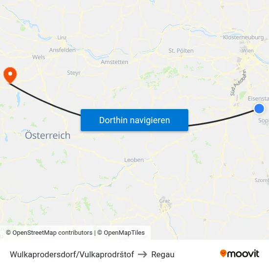 Wulkaprodersdorf/Vulkaprodrštof to Regau map