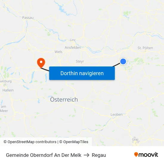 Gemeinde Oberndorf An Der Melk to Regau map