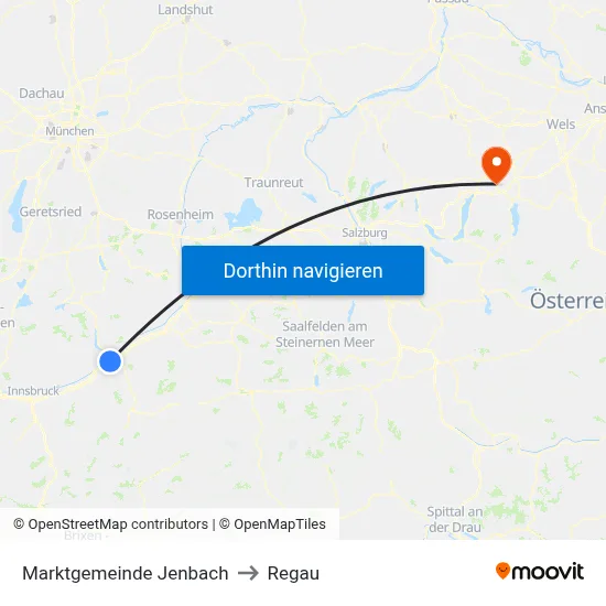 Marktgemeinde Jenbach to Regau map