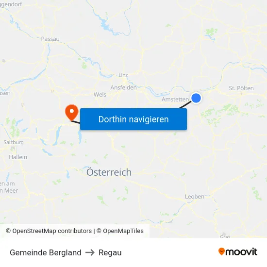 Gemeinde Bergland to Regau map