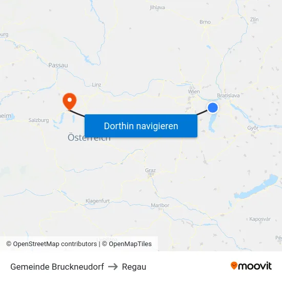 Gemeinde Bruckneudorf to Regau map