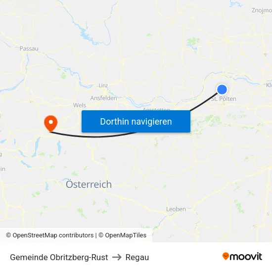 Gemeinde Obritzberg-Rust to Regau map
