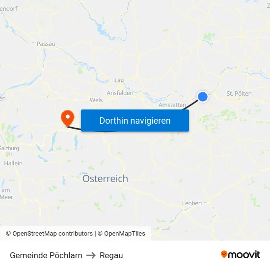 Gemeinde Pöchlarn to Regau map