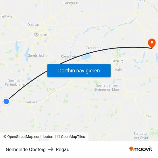 Gemeinde Obsteig to Regau map