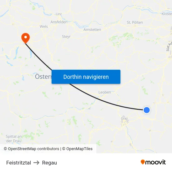 Feistritztal to Regau map