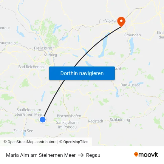Maria Alm am Steinernen Meer to Regau map
