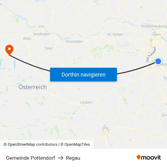 Gemeinde Pottendorf to Regau map