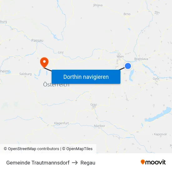 Gemeinde Trautmannsdorf to Regau map