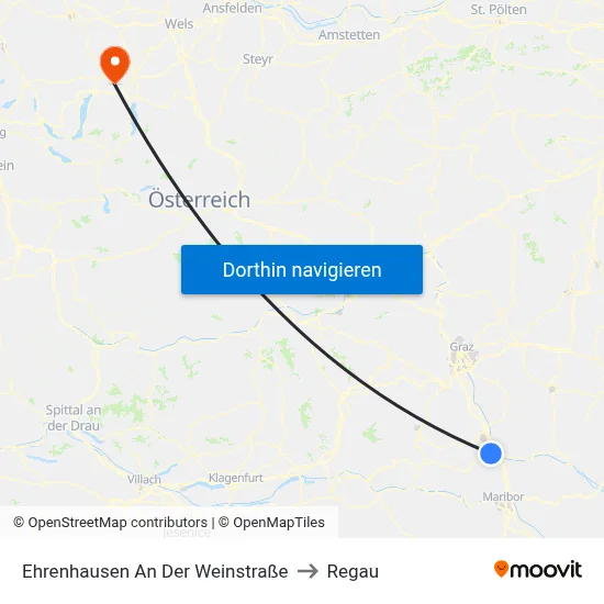 Ehrenhausen An Der Weinstraße to Regau map
