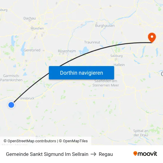Gemeinde Sankt Sigmund Im Sellrain to Regau map