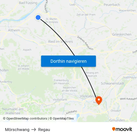 Mörschwang to Regau map
