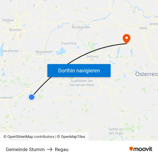 Gemeinde Stumm to Regau map
