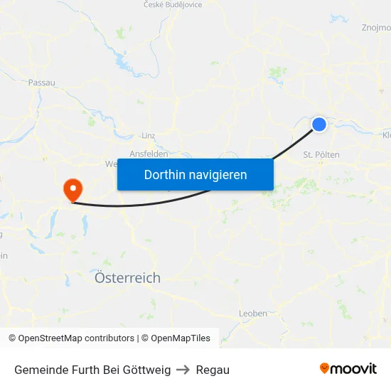 Gemeinde Furth Bei Göttweig to Regau map