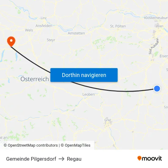 Gemeinde Pilgersdorf to Regau map