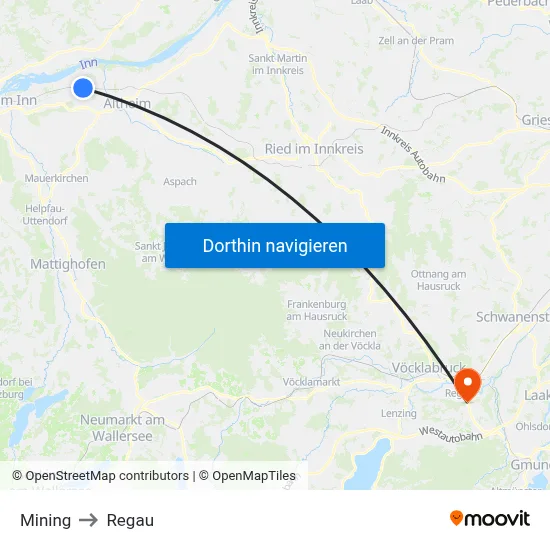 Mining to Regau map