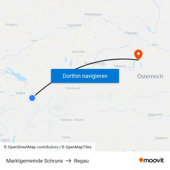 Marktgemeinde Schruns to Regau map