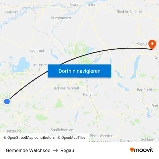 Gemeinde Walchsee to Regau map