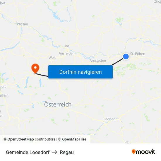 Gemeinde Loosdorf to Regau map