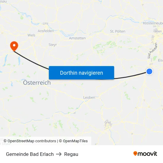 Gemeinde Bad Erlach to Regau map