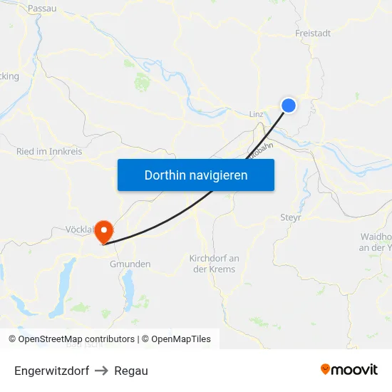 Engerwitzdorf to Regau map