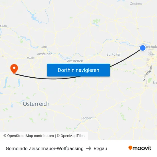 Gemeinde Zeiselmauer-Wolfpassing to Regau map