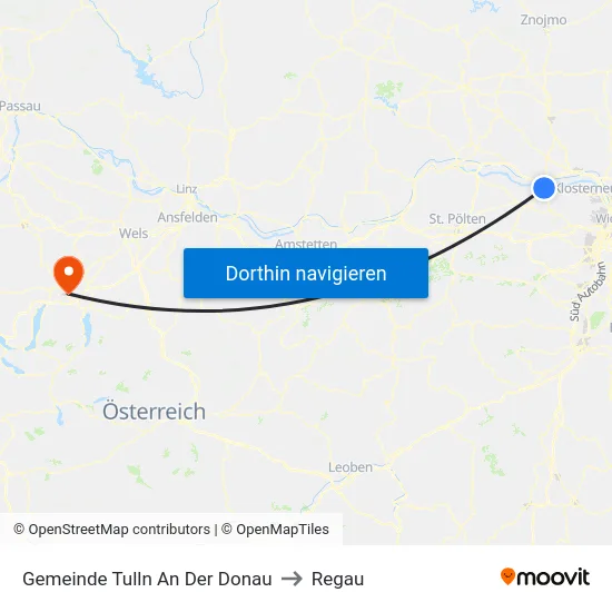 Gemeinde Tulln An Der Donau to Regau map