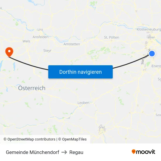 Gemeinde Münchendorf to Regau map