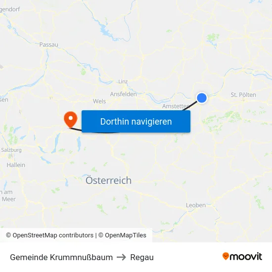 Gemeinde Krummnußbaum to Regau map